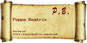 Poppe Beatrix névjegykártya